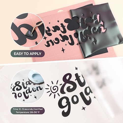 Miniatura 160 de HTVRONT - Rollo de vinilo termotransferible, 12 in x 8 ft, para diseños en camisetas, fácil de cortar y despegar, para planchar y máquinas Cricut