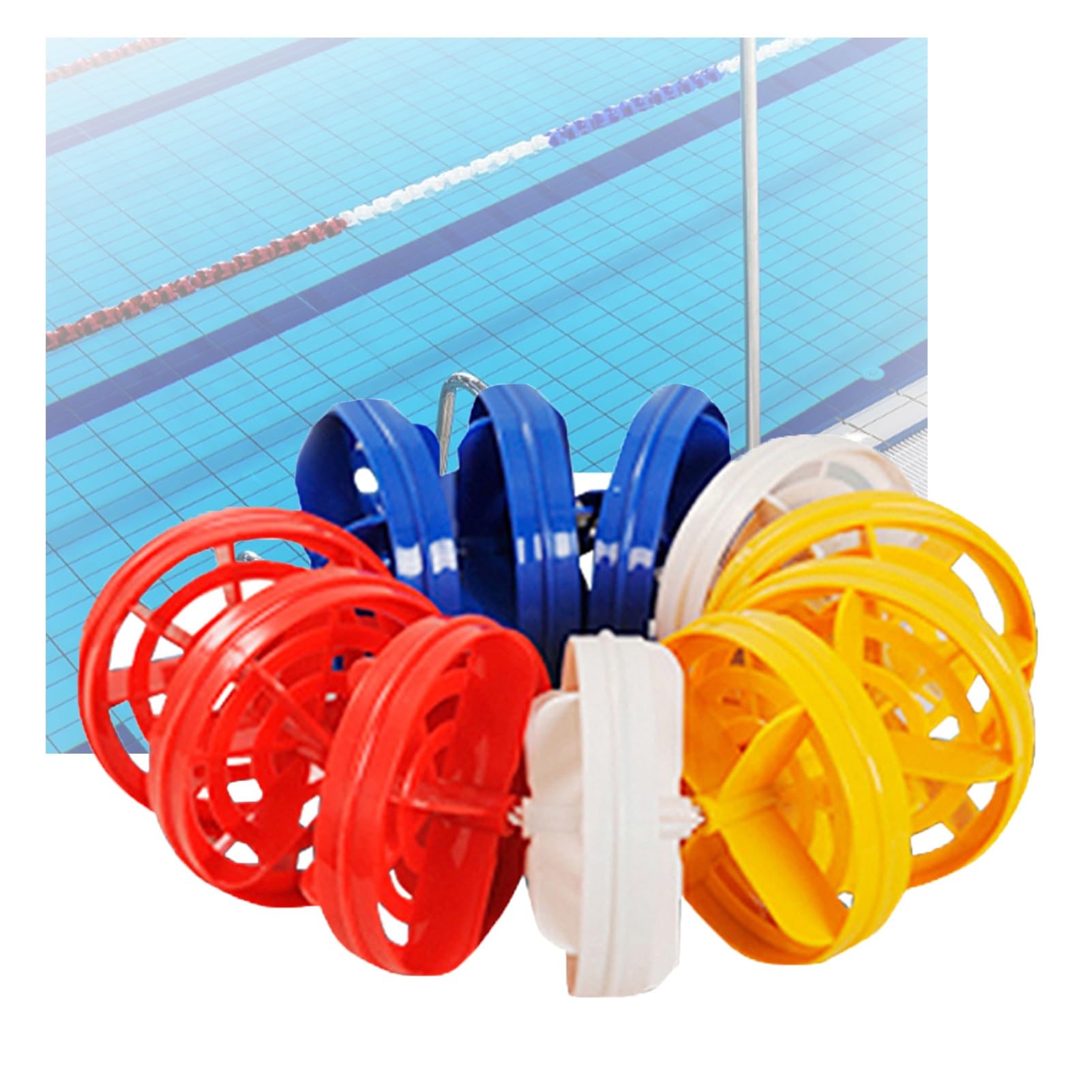 Séparateur de piscine flottant avec câble métallique de 600 cm pour délimiter les bassins
