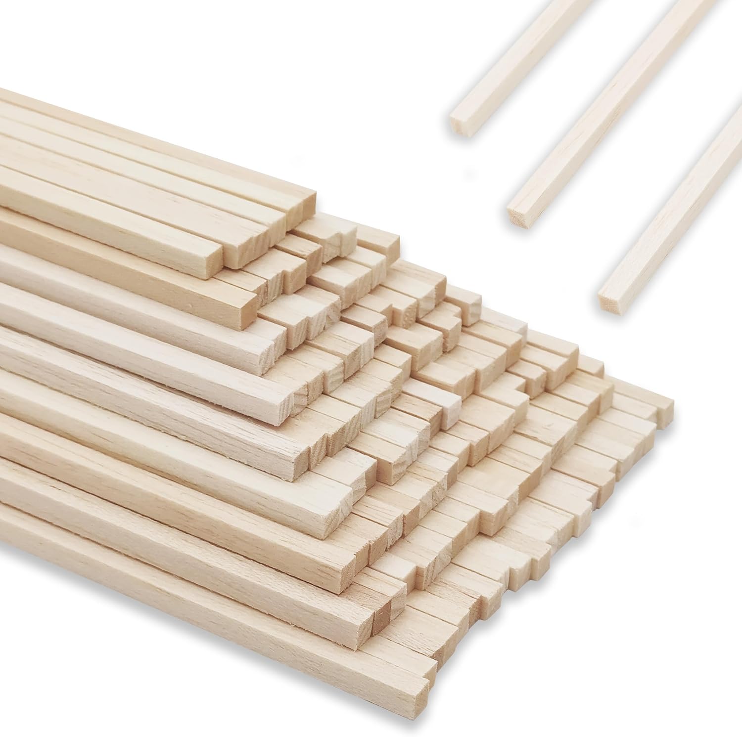 Balsa Wood Square Dowels 30Pcs 1/2 x 1/2 x 12 inch DIY Sticks for Crafts Model Making(1/2"x12"-30pcs)