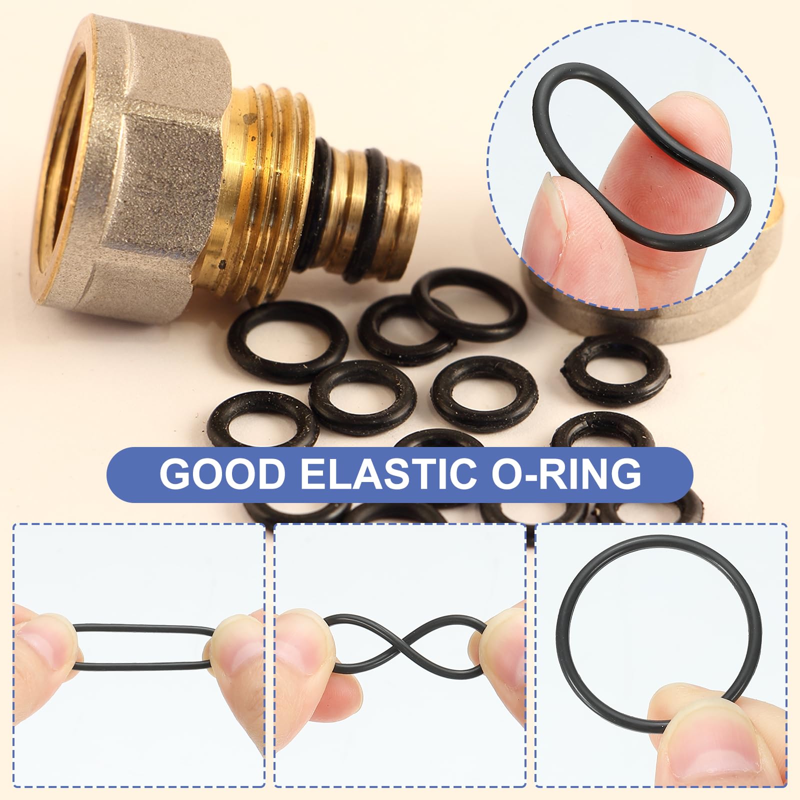 MECCANIXITY FKM O-Rings – 6.5mm OD, 2.5mm ID, 2mm Width, 75A Hardness, Fluorine Rubber Seals, Pack Of 50 - View #9
