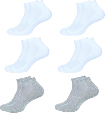 BSD Organics Ankle Socks for Men Pack of 6 | Soft Cotton Blend Low Cut Sock