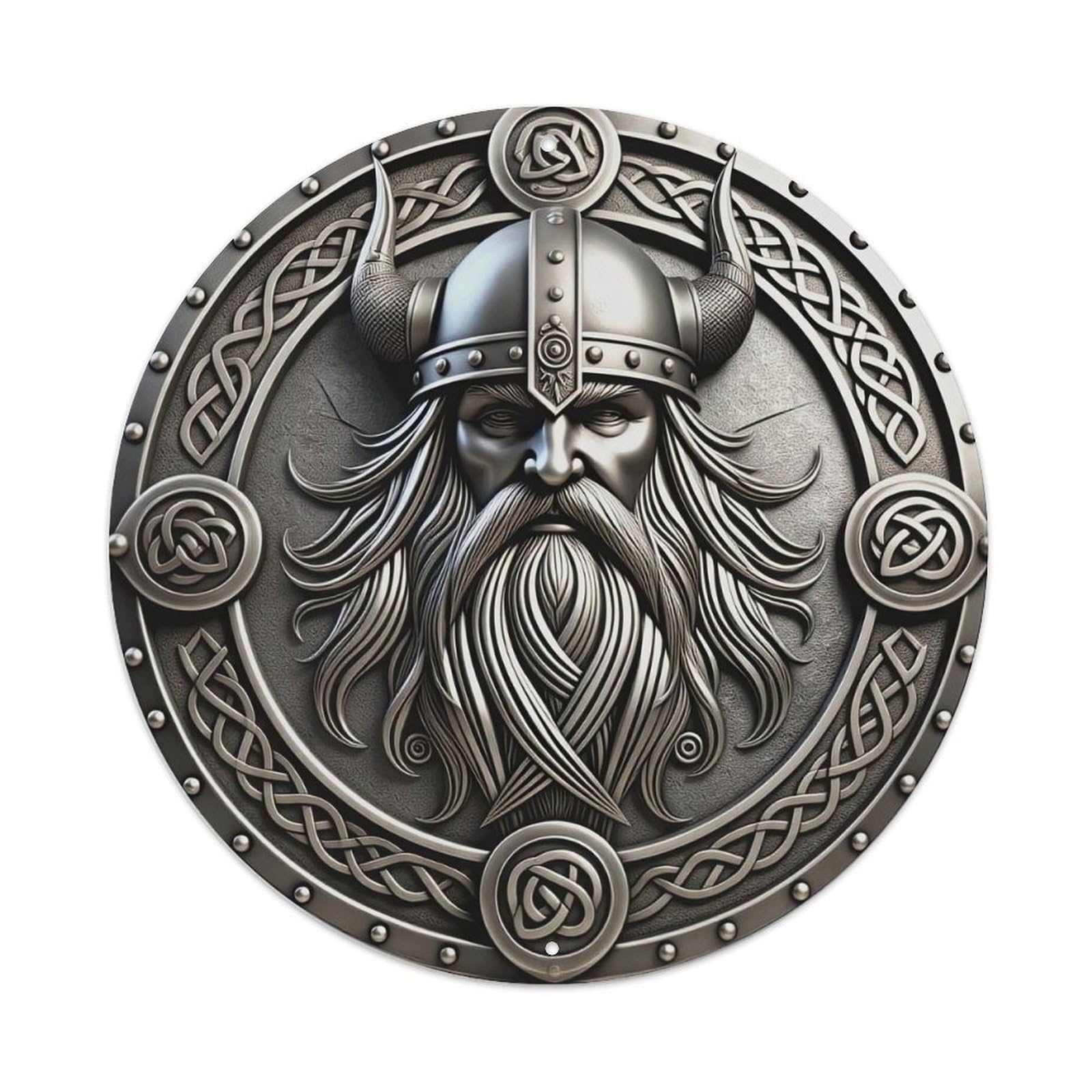 Viking Warrior Helmet Metal Tin Sign