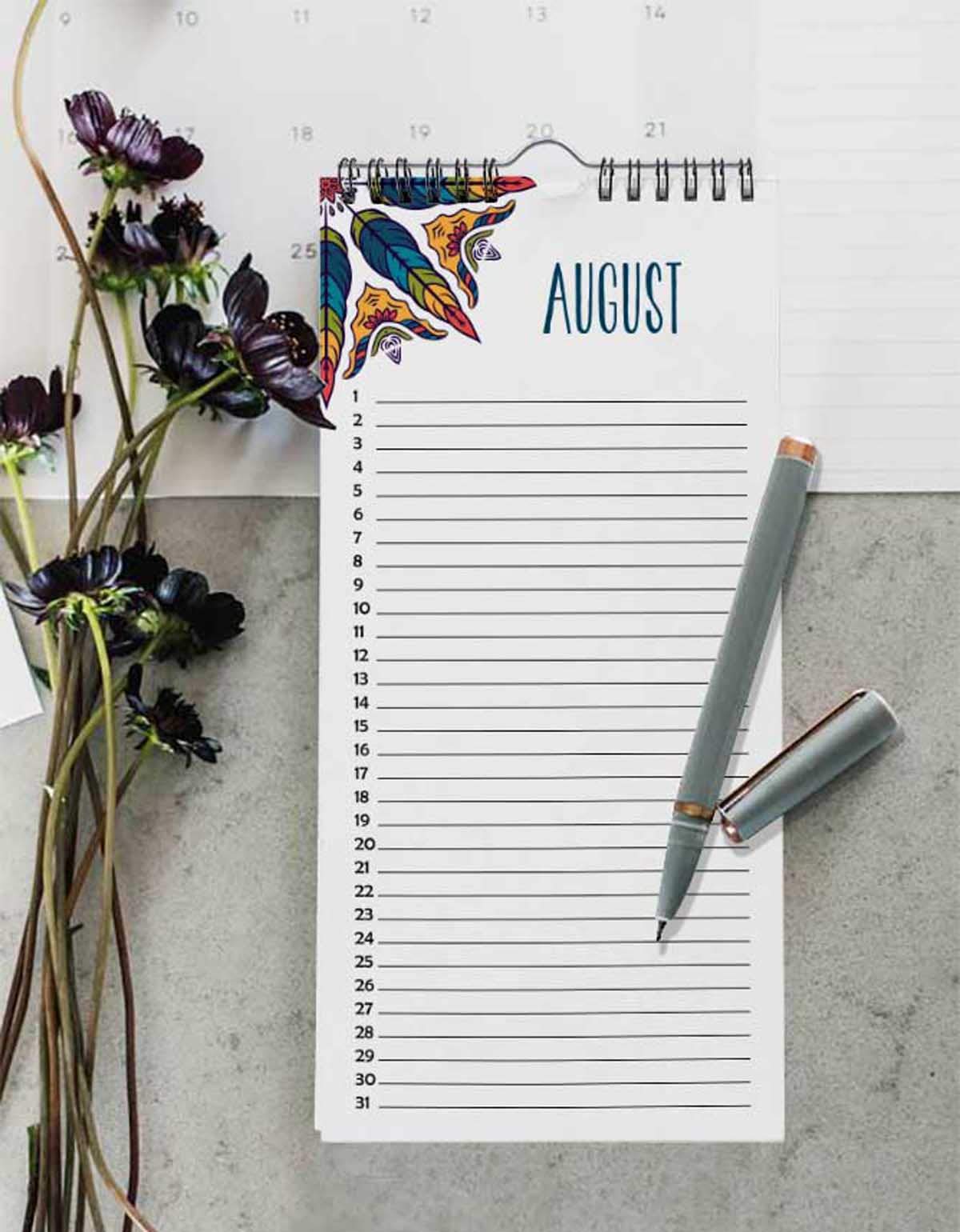 Inkdotpot Mandala Perpetual Calendar Birthday Wall Hanging Happy Day Special Events Keepsake Calendar Book Journal Office Supplies Wall Hanging Birthday Gift Card Planner Organizer 11 X 5.4 Inches White