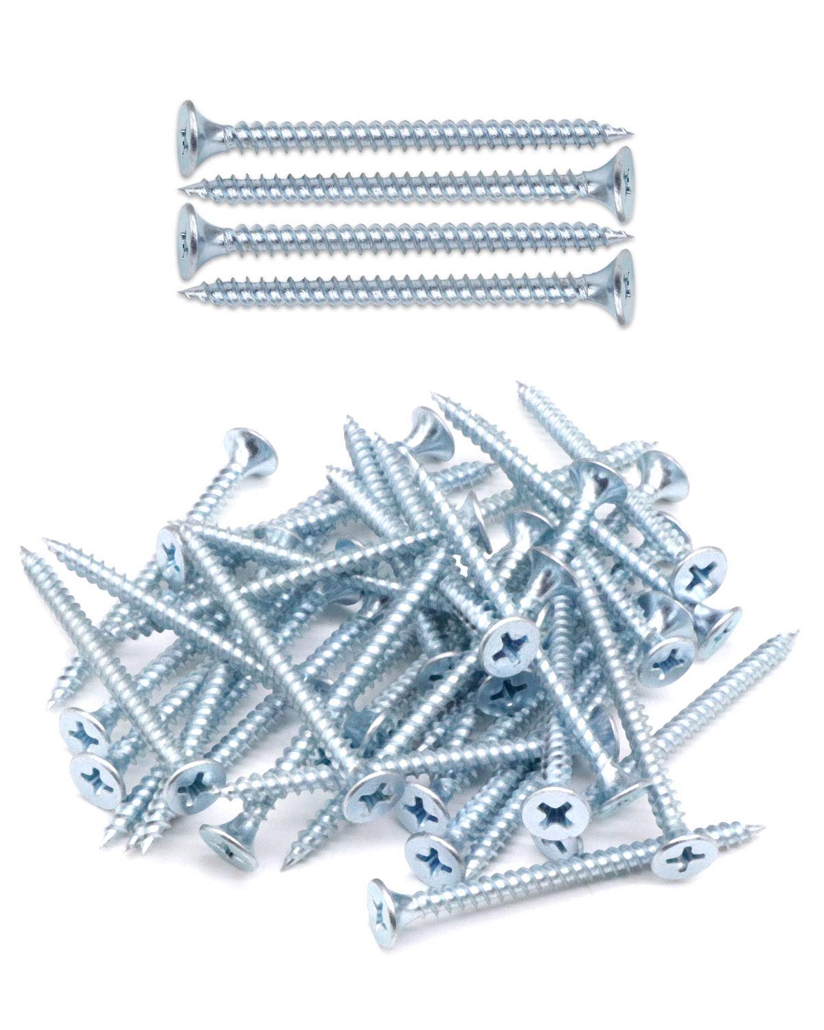 Imscrews Set Di 200 Viti A Testa Piatta Per Pareti Veloci, Viti A Croce A Testa Piatta, Filettatura Fine, Punta Appuntita, Viti Per Legno, Kit Assortimento Di Viti Per Legno, In Acciaio Al Carbonio-image