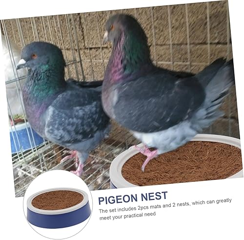 Miniatura 9 de SECFOU 6 juegos de jaulas de huevo de paloma para loros, accesorios de hámster, periquito de cría de palomas, cuenco de anidación de palomas, cuenco