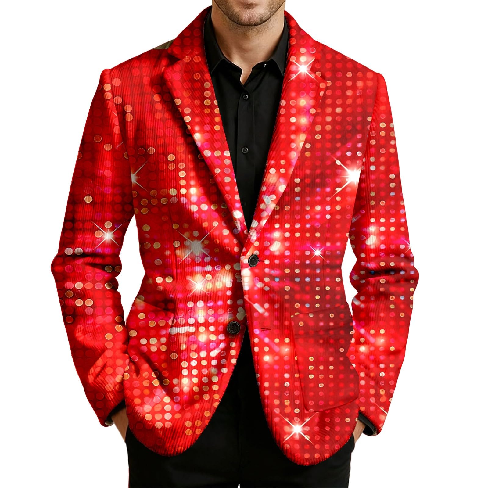 Veste Homme Costume Blouson Paillette Blazer Habillé Brillant Smoking Soirée Décontracté Mariage De Sequin Cérémonie Carnaval Chic Casual