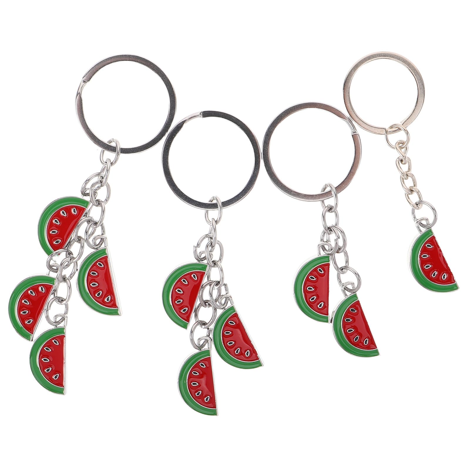 4pcs Creative Watermelon Keychains with Charms Lightweight Fruit Key Rings for Women Versatile Purse Handbag Accessories Watermelon Pendant for Backpacks and Car Keys