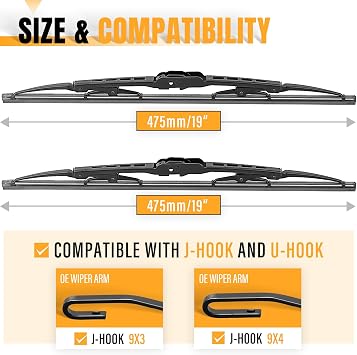 AUTOBOO Windshield Wiper Blade Replacement for Dodge Nitro 2007-2011