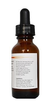 EGF, Best Anti Wrinkle Serum with Hyaluronic Acid, Argan Oil, Collagen, Ginseng (1.2oz)