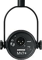 Vista 7 de Shure MV7+ - Micrófono dinámico para podcasts, certificado OBS, audio mejorado, panel LED, salidas USB-C y XLR, modo de nivel automático, filtro