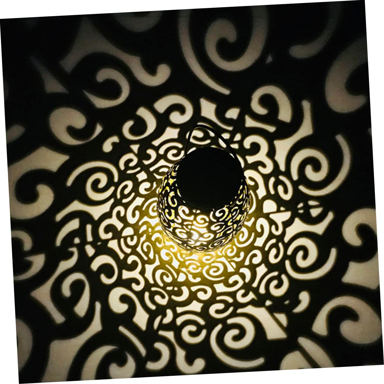 2pcs Iron Art Solar Lanterns Decorative Hanging Outdoor Lights for Patio Garden Hollow Design Portable Unique for Front Door Backyard Use