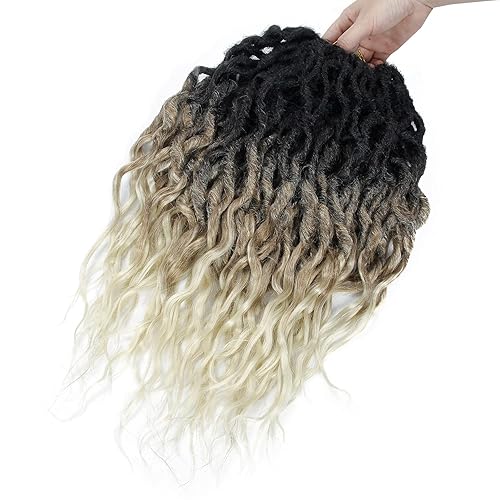 Miniatura 357 de 8 paquetes de rastas de cabello sintético de ganchillo de 18 pulgadas, rastas sintéticas bohemias con extremos rizados, cabello de ganchillo suave