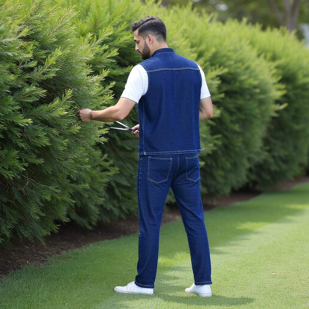 YOWESHOP Customizable Mens Jeans,Reflective Stripes Denim Work Pants for Men,Construction Pants,Utility Denim Pant - Image 3