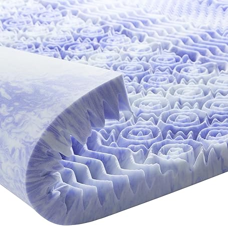 Dreamsmith 3 Inch 7-Zone Queen Memory Foam Mattress Topper, Gel