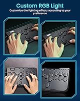 Vista 5 de JZW-Shop Haute42 Arcade Stick P12, All-Button Arcade Controller for Switch, PC, PS4, PS3, Steam Deck, Arcade Fight Stick with Turbo & Custom RGB