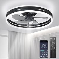 Revneey Csendes Mennyezeti Ventilátor Lámpa 50W Dimmelhető Távirányítóval és App Vezérléssel 1