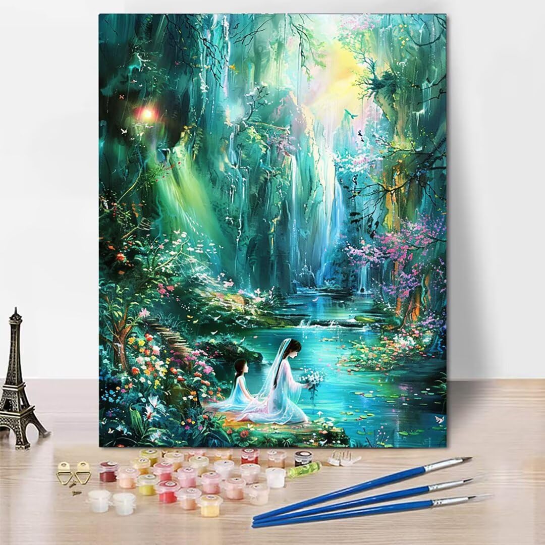 RNXAOPEN Dipingere con i Numeri Bambini, Passatempo per Adulti Kit Lavoretti Creativi per Bambini, Paint by Numbers Idee Regalo Bambina Bambino, Giochi Creativi Giochi Bambina name 70x95cm 7104-V
