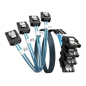 SATA-III Cable, 4Pcs/Set 6Gb/s -SATA Cable, 7pin Flexible SATA Cable, Straight SATA Data Cable Replacement for Bitcoin Computer-Server CD DVD Drives Raid HDD-SSD Data Cable 3.3FT