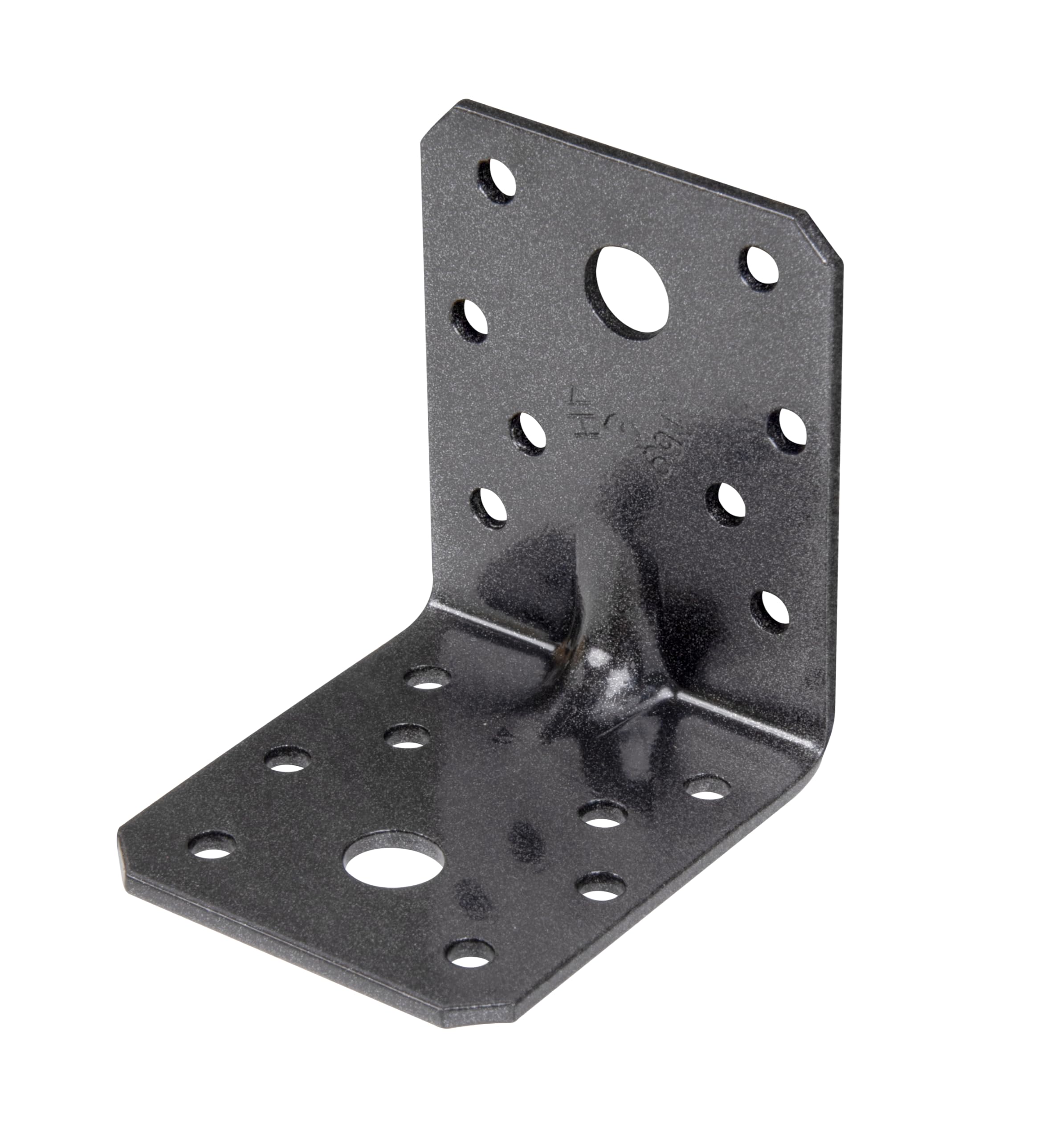 Alberts 823078 DURAVIS® Schwerlast-Winkelverbinder mit Sicke | schwarzdiamant duplexbeschichtet | Größe 70 x 70 x 55 mm | 50er Set