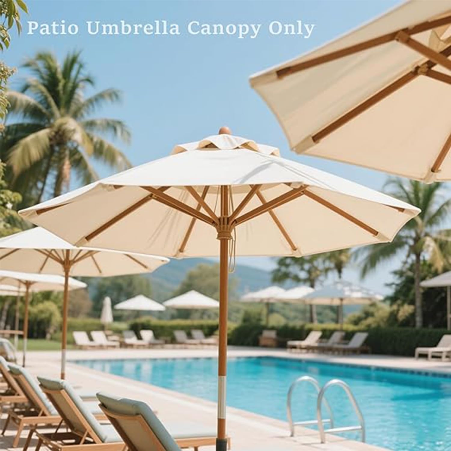 Auvent De Remplacement pour Parasol 3.5m/3.0m/2.8m/2.7m/2.5m/2.3m/2m 6/8 Baleines, Toile De Parasol Déporté Remplacement Toile De Parasols Déporté Housse de Rechange