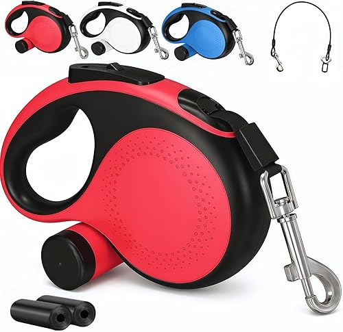 Correa retráctil para perro con cable a prueba de mordidas, correa resistente de 26 pies para perros pequeños, medianos y grandes de hasta 110