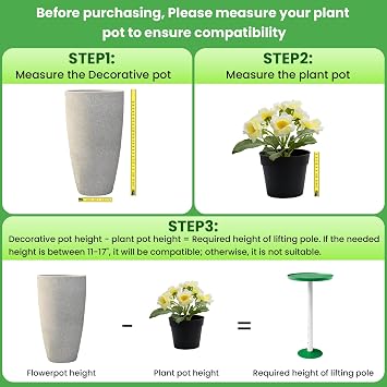 2 Pack Adjustable Height Planter Inserts for Large Pots