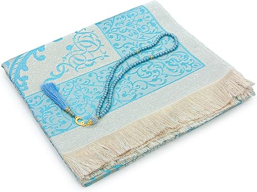 Miniatura 4 de ihvan online Alfombra de oración musulmana con 99 cuentas Tasbih y bolsa de viaje, tafetán suave, Janamaz, ligera y plegable, tapete de oración