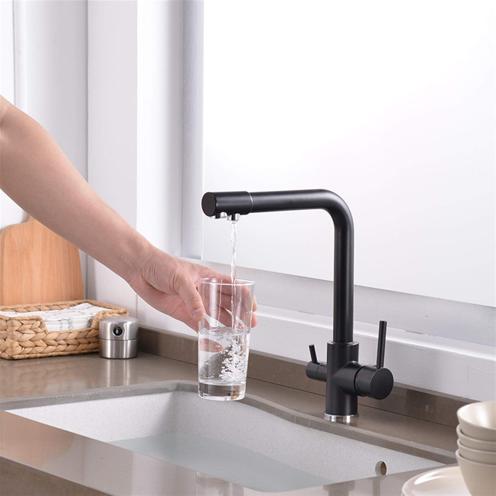 Aycdl Beige Water-Tap,Water Filter Kitchen Faucet, Brass Kitchen Drinking Water Faucet, Sink 3 In 1 Water Purifier Sink Faucet Sink Tap