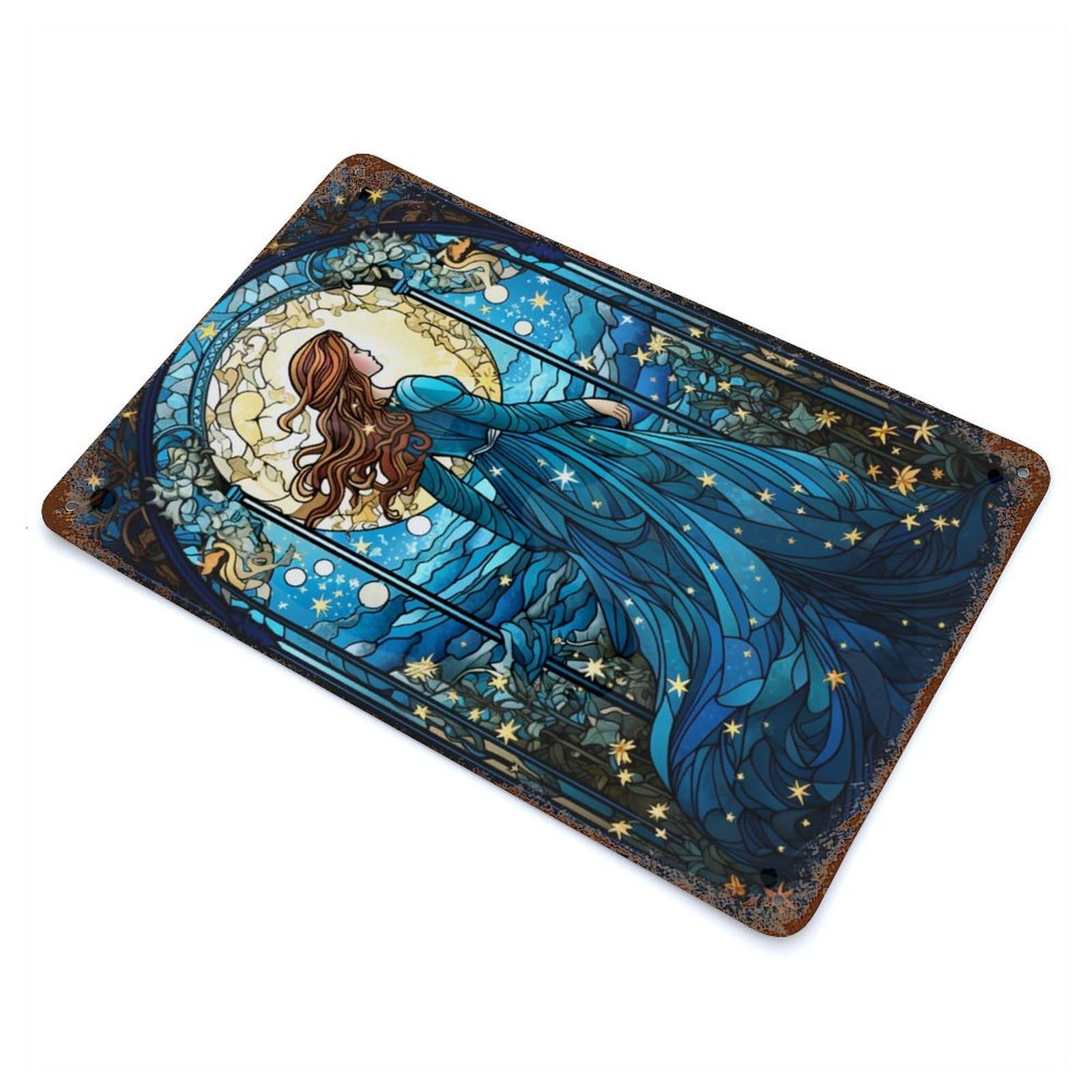 Virgo 11.8"x7.9" Aged Metal Wall Plaque, Retro Wall Decor for Farmhouse, Kitchen And Entryway Decor