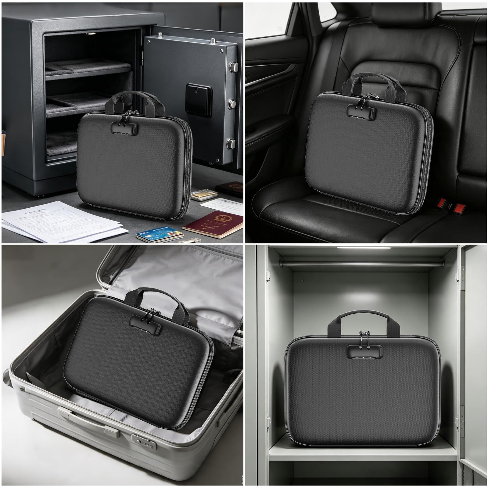 DocSafe Feuerfester Dokumentenorganizer mit 100 Klarsichthüllen & Schloss | 5200°F,Hartschale & wasserfest,A4-Dokumentenmappe & Ringbuch für Büro Zuhause,Ringordner mit 2-Ring-Mechanik,Bis zu 400 Blatt