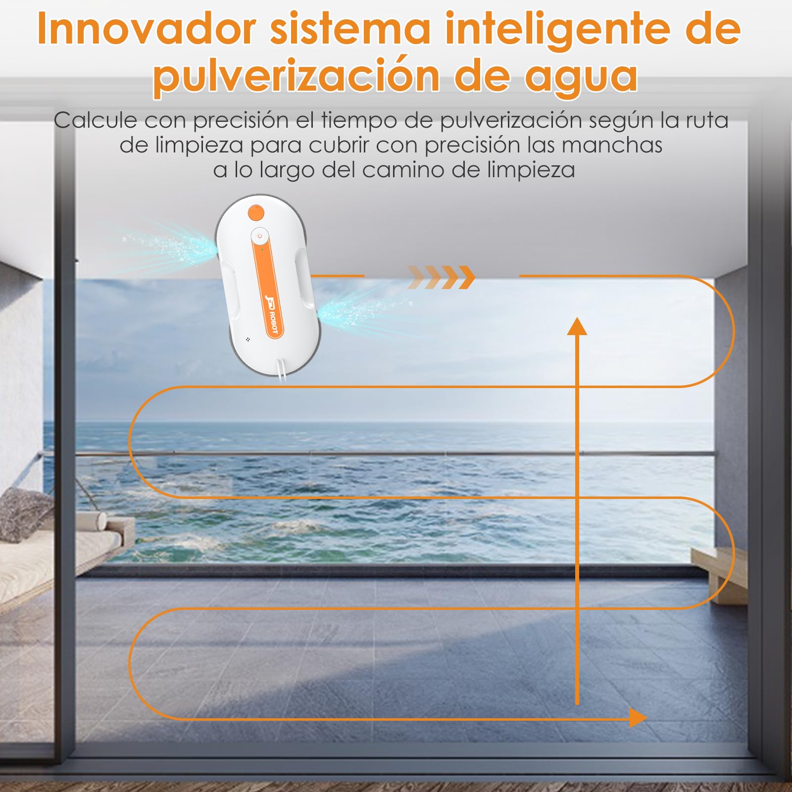 Lite Robot limpiacristales,5300Pa Limpia Cristales Robot con Limpieza a Presión Doble Pulverización de Agua Disco de Limpieza de Alta Cobertura Detección de Bordes Plan de Ruta Inteligente