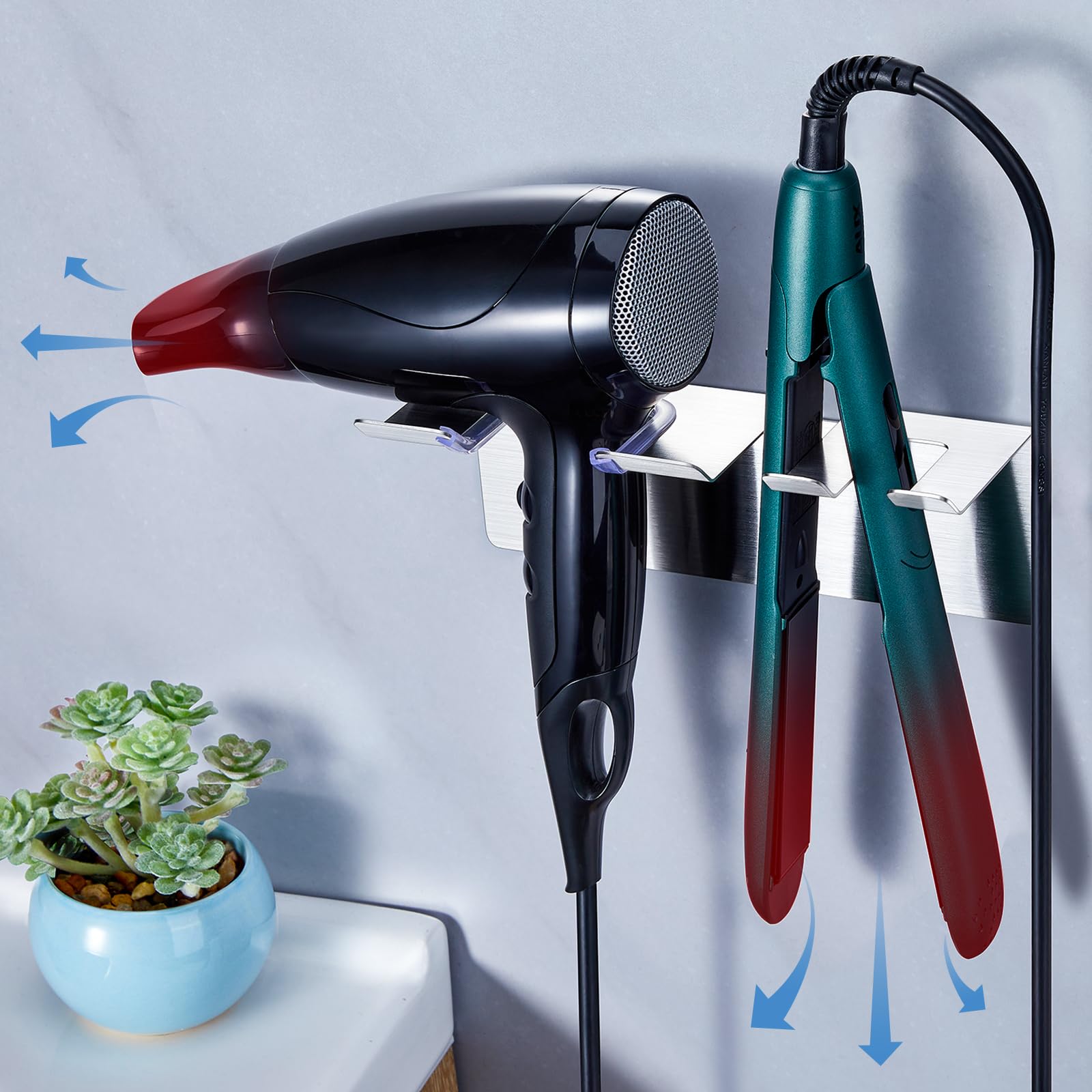 Organisateur Salle De Bain Mural Support Mural Pour Sèche-Cheveux Et Lisseur Sans Percage - Adhésif Fort, Rangement Salle De Bain, Blanc - YYBO Seche Cheveux Lisseur Organisateur Salle De Bain Mural Support Mural Pour Sèche-Cheveux Et Lisseur Sans Percage - Adhésif Fort, Rangement Salle De Bain, Blanc - YYBO Seche Cheveux Lisseur