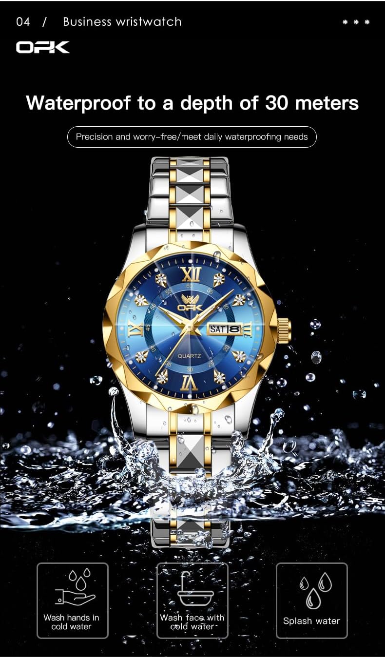 OPK Women Watches Bling Diamond Business Dress Female Watch Stainless Steel Easy to Read Small Ladies Wrist Watch Luminous Waterproof Lady Watches