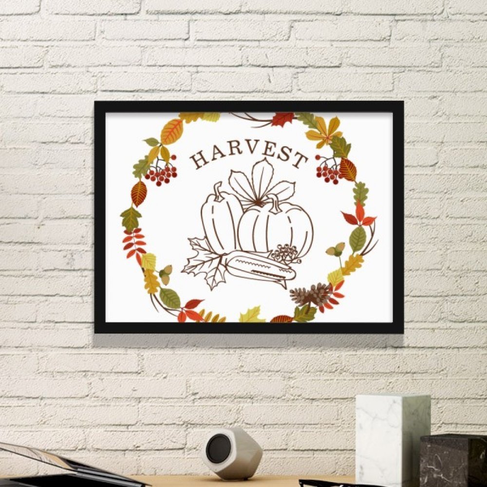 Cadre photo noir avec motif feuille automne de Thanksgiving