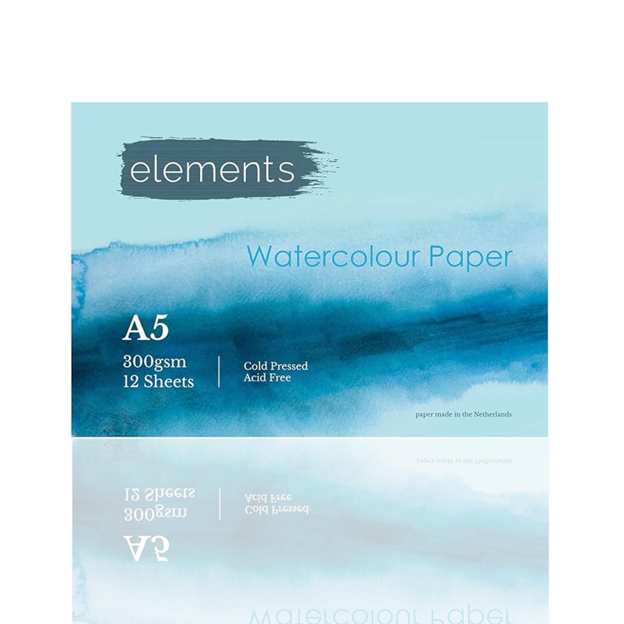 Elements 12 A5 Watercolour Sketchbook 300Gsm – Watercolour Paper Pad, Sheets, Ideal For Gouache And Aquarelle Techniques, And Mixed Media, White, Lightweight