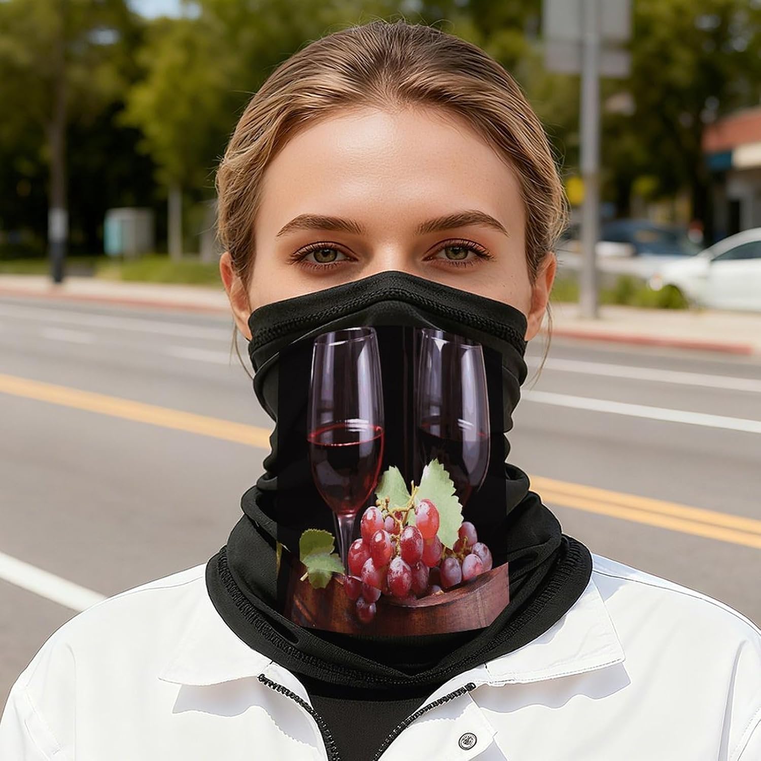 Red Wine Grape Face Mask for Men Women,Neck Gaiter Sunscreen Breathable,Face Cover for Skiing Fishing Hiking Cycling