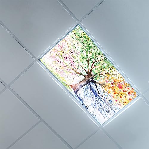 Miniatura 8 de Lorougei Cubiertas de luz fluorescente para la oficina del aula, filtros de luz, cubiertas de luz LED de techo - 2 pies x 4 pies de caída de techo