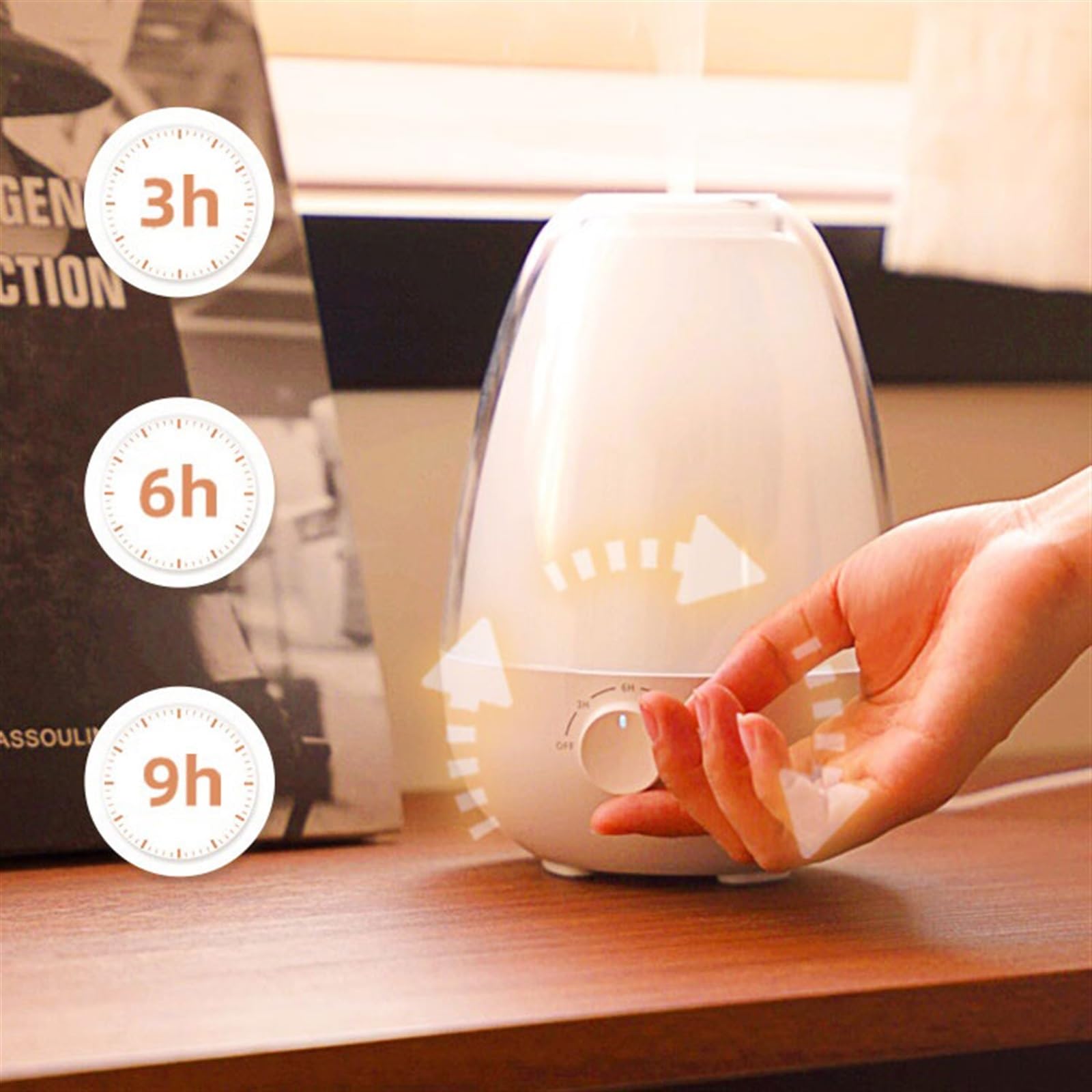 Umidificatore per camera da letto Umidificatore aromatico Casa Camera da letto Nebbia Volume purificazione dell'aria a basso rumore for ufficio Aria condizionata