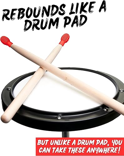 Miniatura 5 de Amortiguadores de baquetas para silenciar la práctica de tambores, reemplaza tu almohadilla de práctica de batería, puntas de silicona para