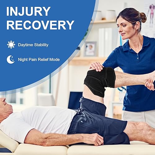 Miniatura 5 de Rodillera ajustable para el dolor de rodilla para mujeres y hombres con estabilizadores laterales, almohadillas de gel para rótula, rodillera de