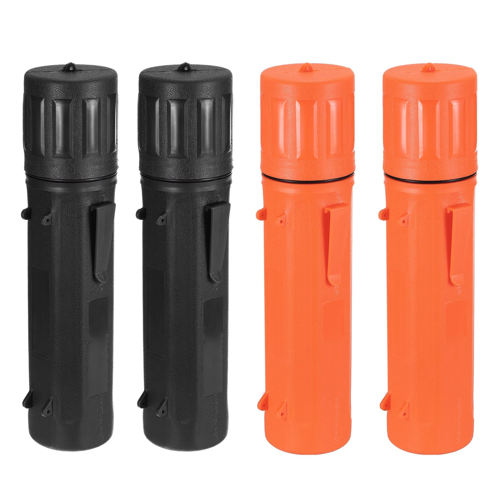 sourcing map 4 Pcs Welding Rod Storage Tube, 14.5 Inch Tungsten Electrode Holder Container Airproof Waterproof 4.5kg Capacity with Strap, Black,Orange