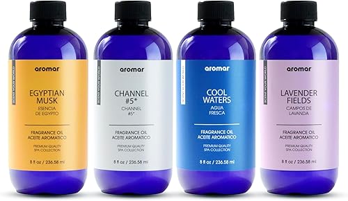 Miniatura 12 de Aceite de fragancia premium AROMAR - Aceite esencial para difusores y aromaterapia en el hogar - Ropa de cama fresca 8oz