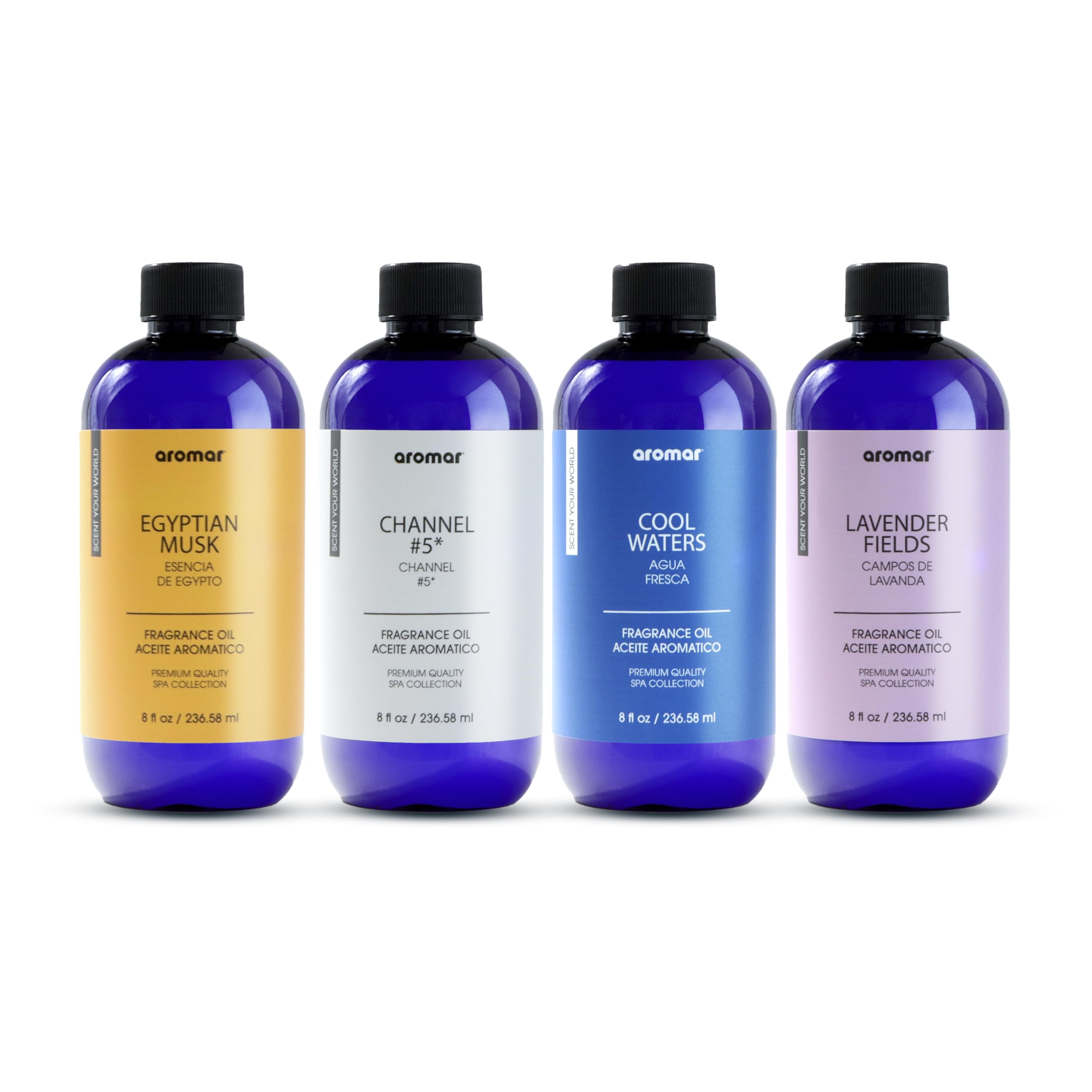 AROMAR Premium Fragrance Oil, Long-Lasting, Reinvigorating Uplifting Aroma for Aromatherapy, & Household Uses. Assorted Scents 8oz