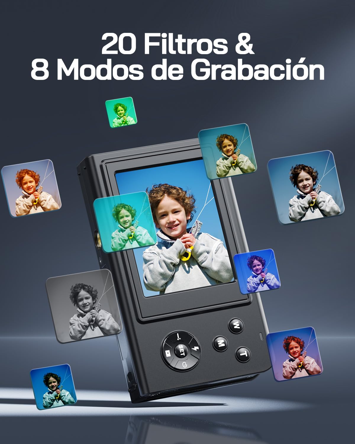 WOLFANG Cámara digital, cámara infantil de 2,7 K para fotografía, cámara compacta de vlogging de 50 MP, cámara de vídeo digital con zoom de 16 X, cámara digital de enfoque automático y disparo, regalo