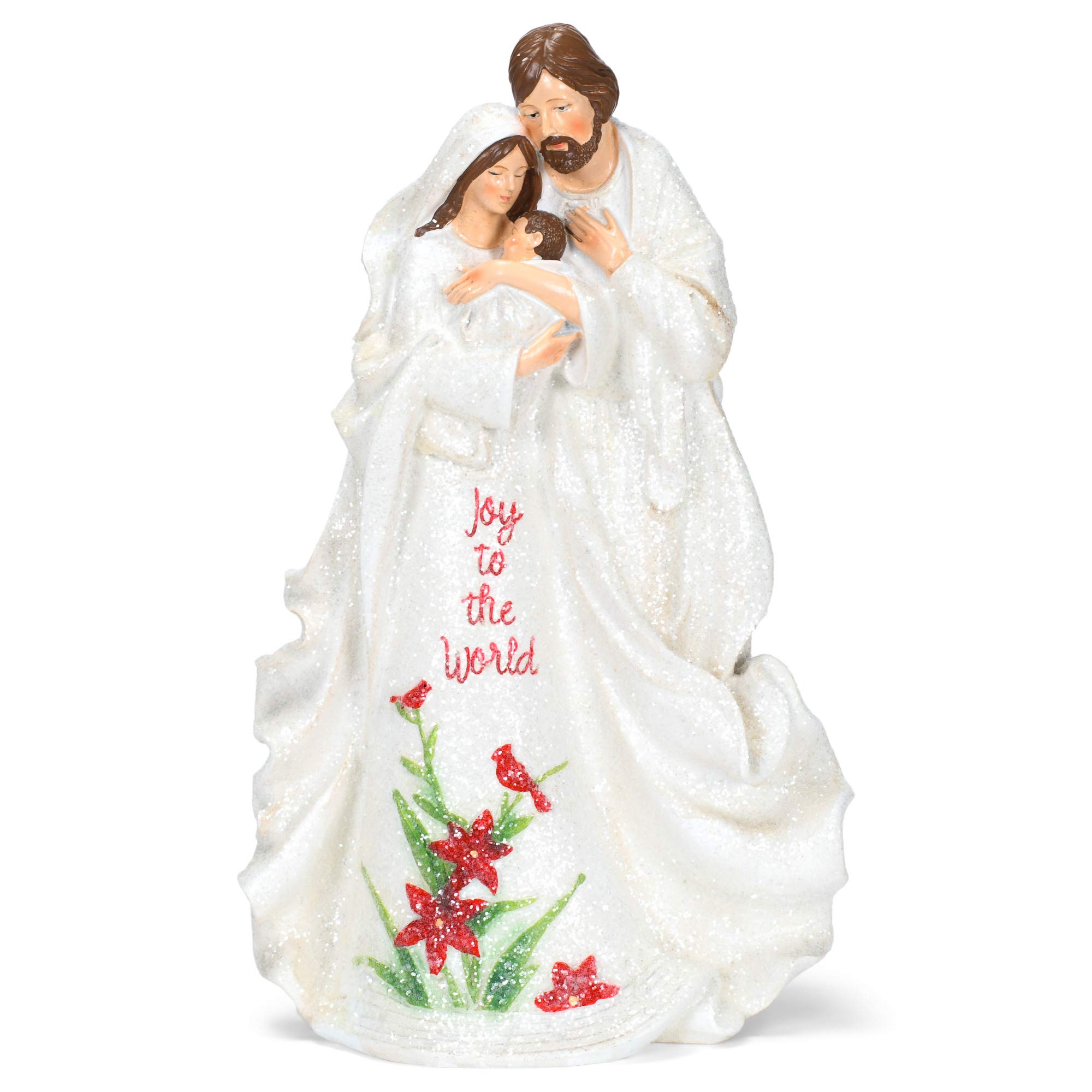 Figurine de famille sainte de Noël blanche pour illuminer votre table de fête