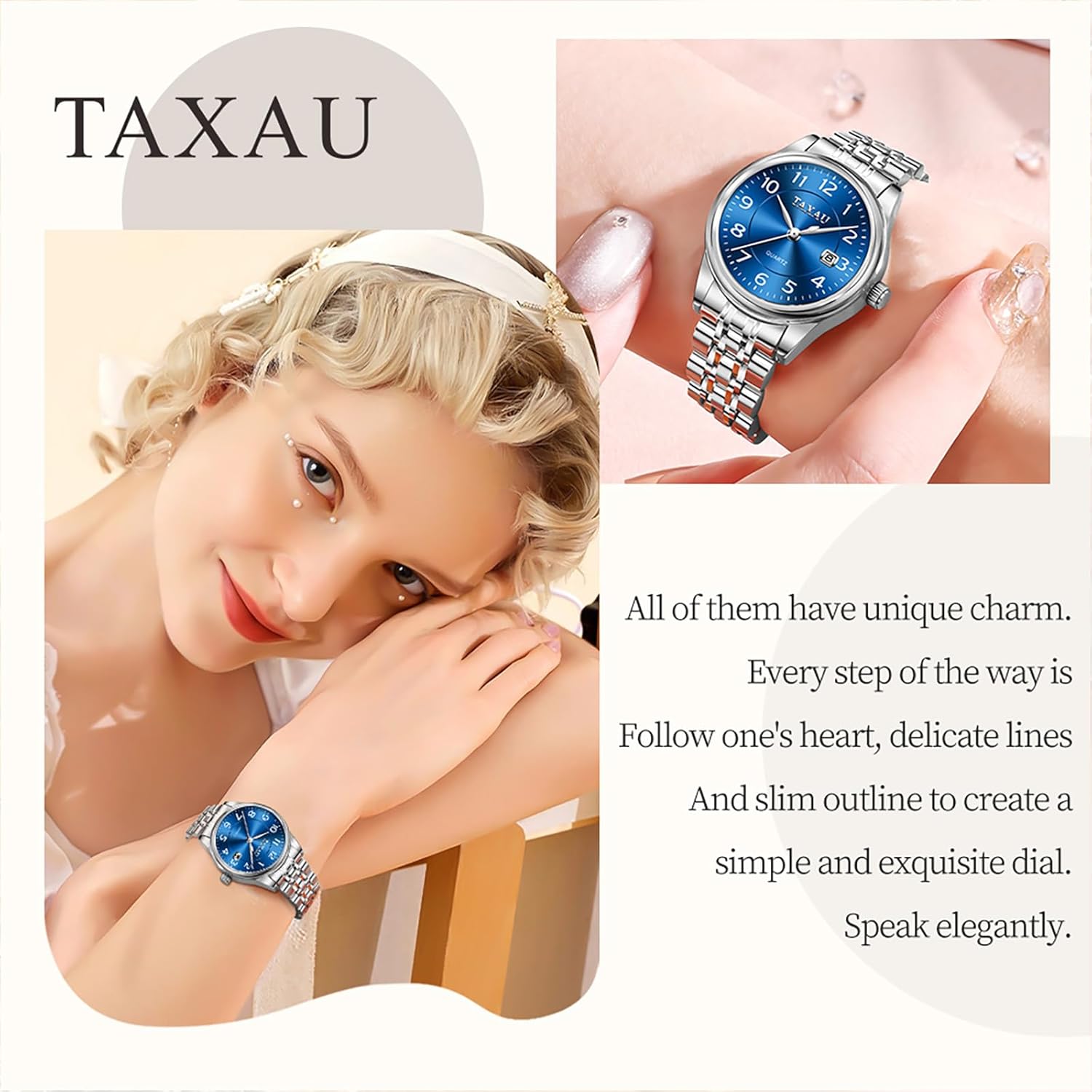 Womens Watch Fashion Dress Waterproof Silver Watches for Women Casual Easy Read Quartz Analog Women's Watch Two Tone Stainless Steel Ladies Watches with Day Date - Image 6