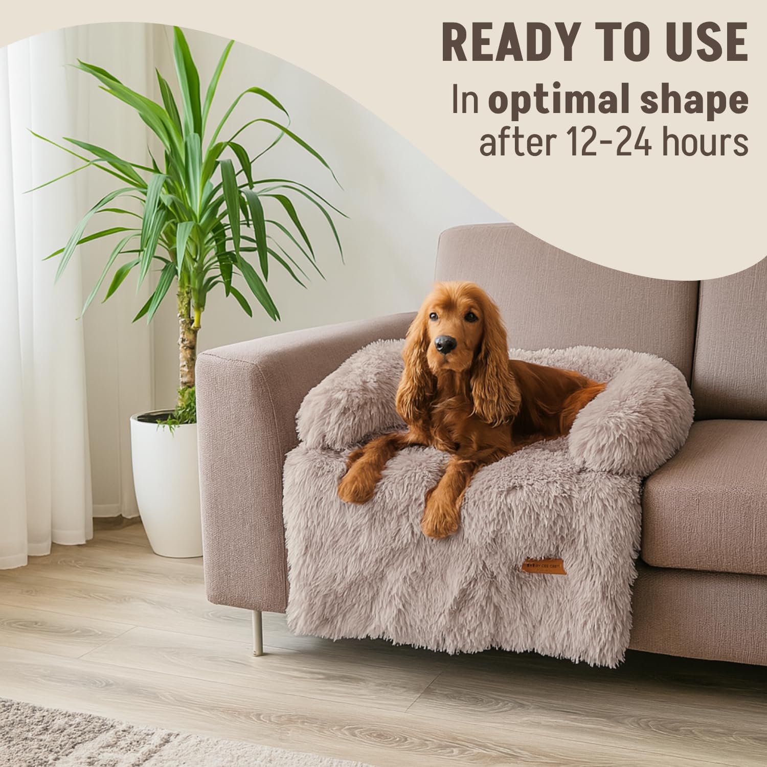 Original Hundedecke Sofa - Hundedecke Sofa - Hundekorb - Premium - Komplett Zippbar - Mokka (Größe M)
