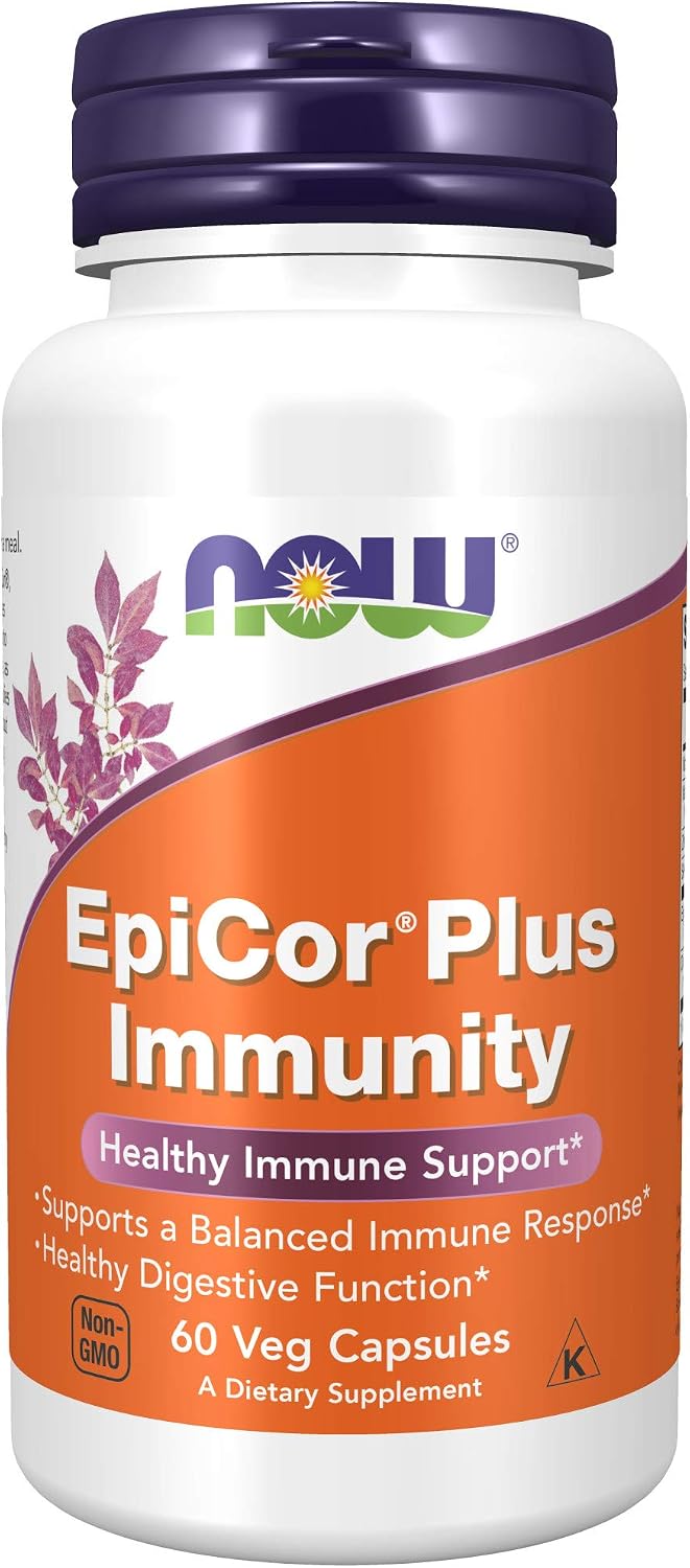 NOW Supplements, EpiCor® Plus Immunity with Vitamin C, Healthy Immune Support*, 60 Veg Capsules