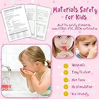 Vista 5 de Kit de maquillaje para niñas de 3, 4, 5, 6, 7, 8, 9 y 10 años, juego de belleza lavable con estuche de cosméticos, para niñas pequeñas