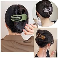 Vista 7 de 4 pinzas de pelo planas de Concord Francés para mujer, 3.54 pulgadas, pinzas curvadas para el cabello, pinzas de pelo de cocodrilo, volumen